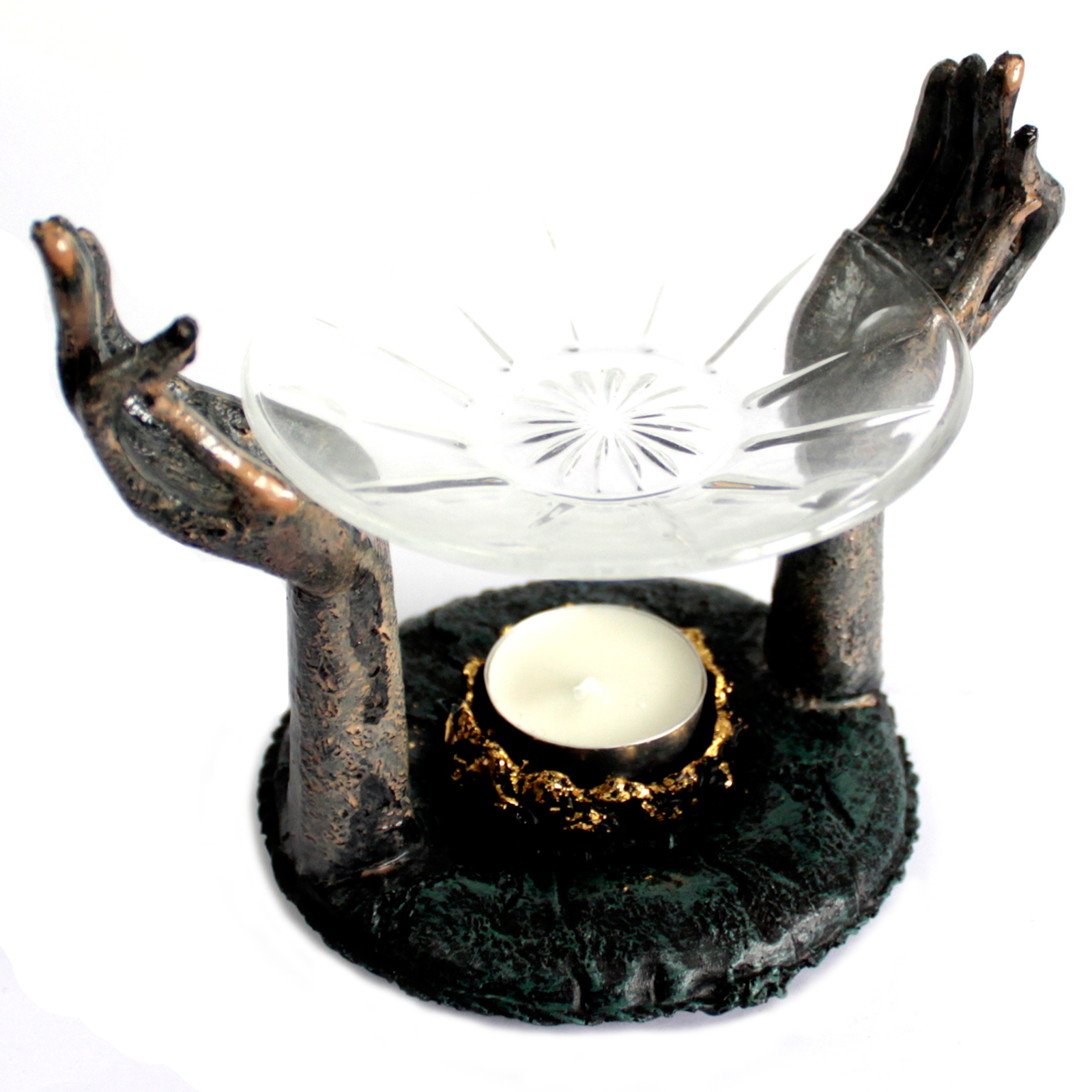 Antique Buddha - Om Hands Oil Burner - 1 Piece (ABC-02)