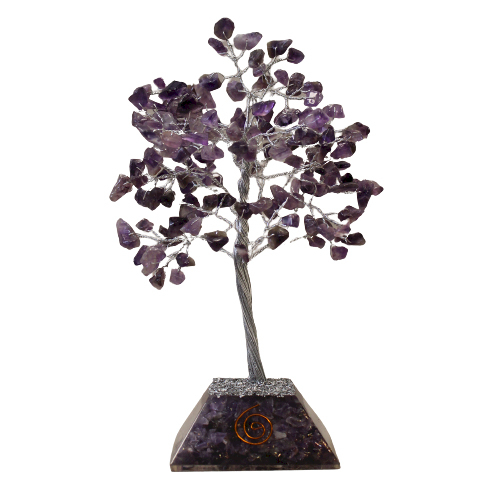 Gemstone Tree with Organite Base - 160 Stone - Amethyst - 1 Piece (OGemT-06)
