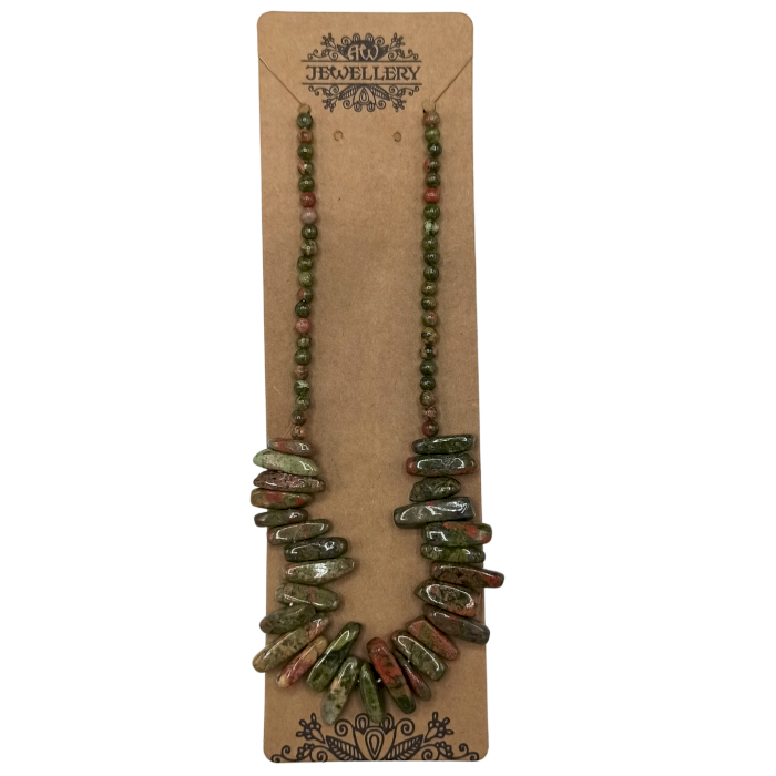 Longstone Gem Necklace - Moss Agate - 1 Piece (LSNK-04)