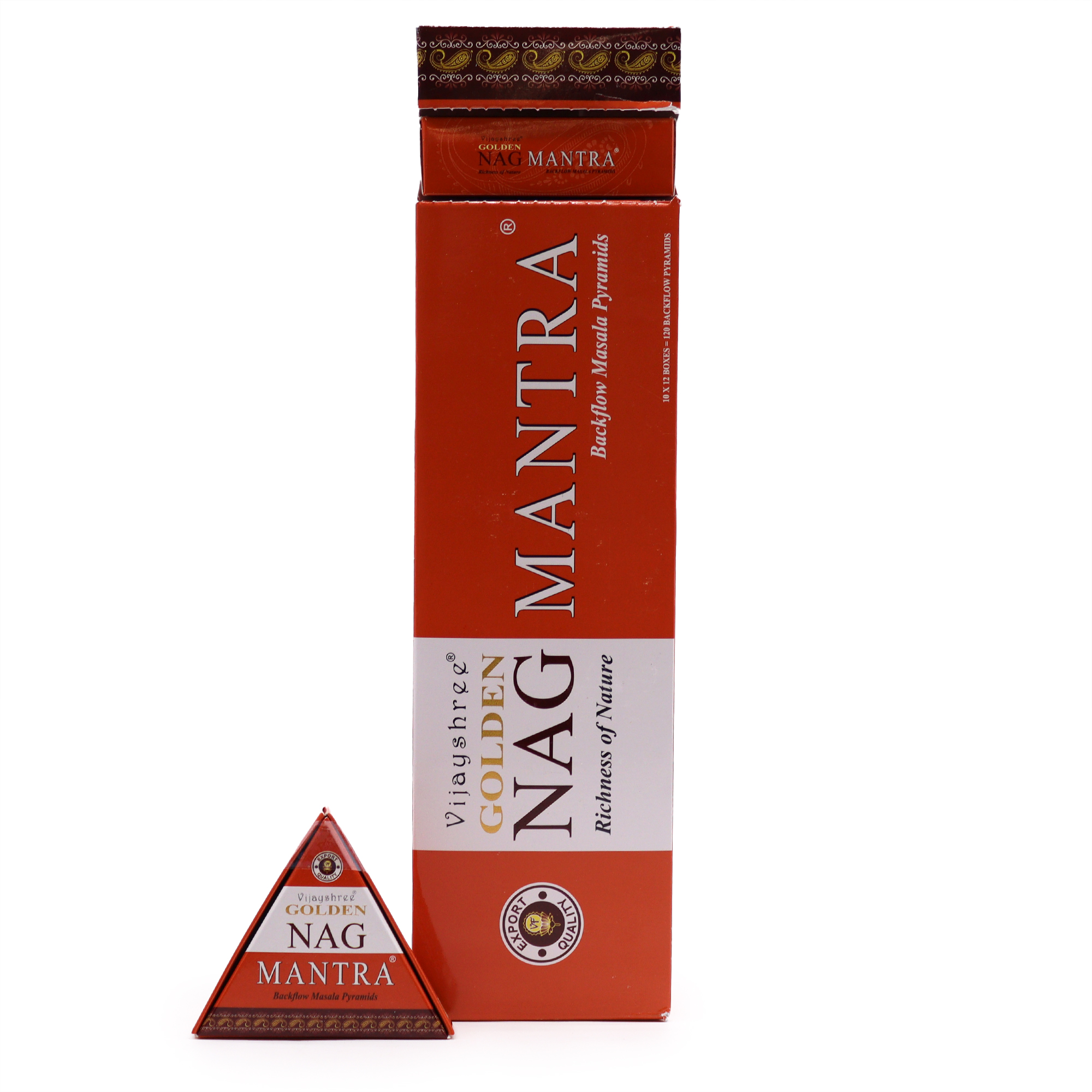 42g Jumbo Golden Nag - Mantra Back Flow Incense Cones - 1 Piece (JBackF-07)